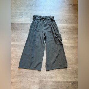 By Anthropologie Wide Leg High Rise Cargo Adjustable Waist Pants Size XSP